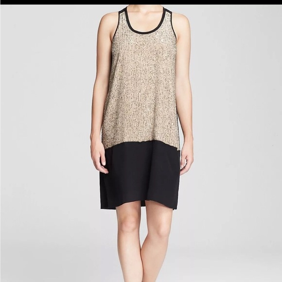 NWT EILEEN FISHER Sequined Rivulet on Silk Crepe deChine ROSEWATER Dress S - Picture 3 of 7